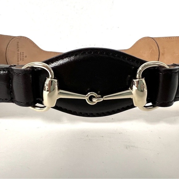 Gucci Belt Monogram GG Black Leather Horsebit Belt 2140-80 with Bag  Size 32 - Picture 1 of 5